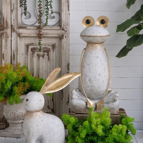 Mr. Goldie - Small White Bunny with Gold Ears