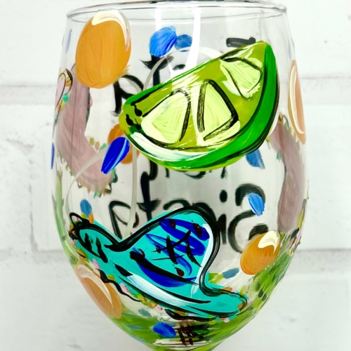 Fiesta then Siesta Wine Glass