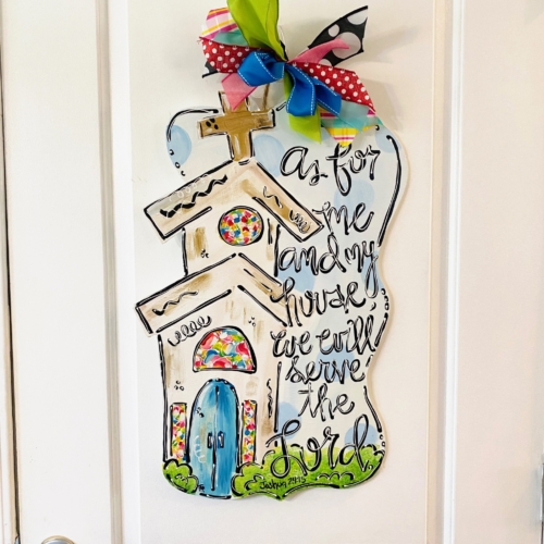 "As For Me and My House" Church Door Hanger