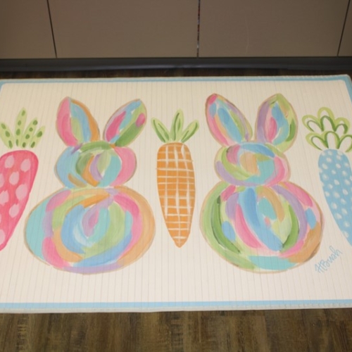 Bunnies and Carrots Bamboo Mat | 47x35'' |