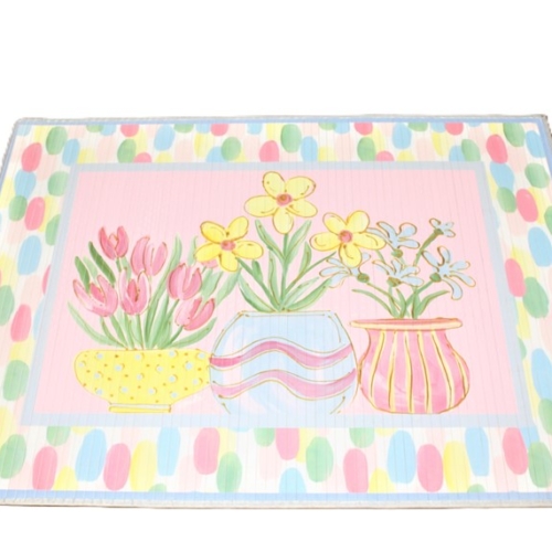 Flower Pot Trio Bamboo Mat | 47x35'' |