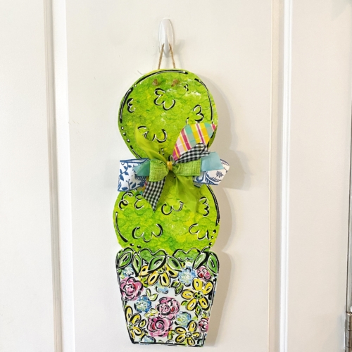 Whimsical Floral Topiary Door Hanger